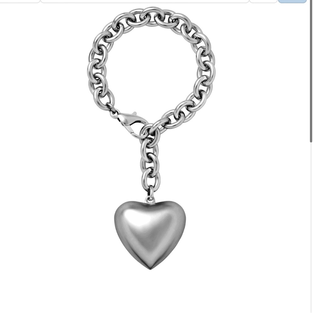 ROXANNE ASSOULIN The Puffy Heart Bracelet in Silver Brand New